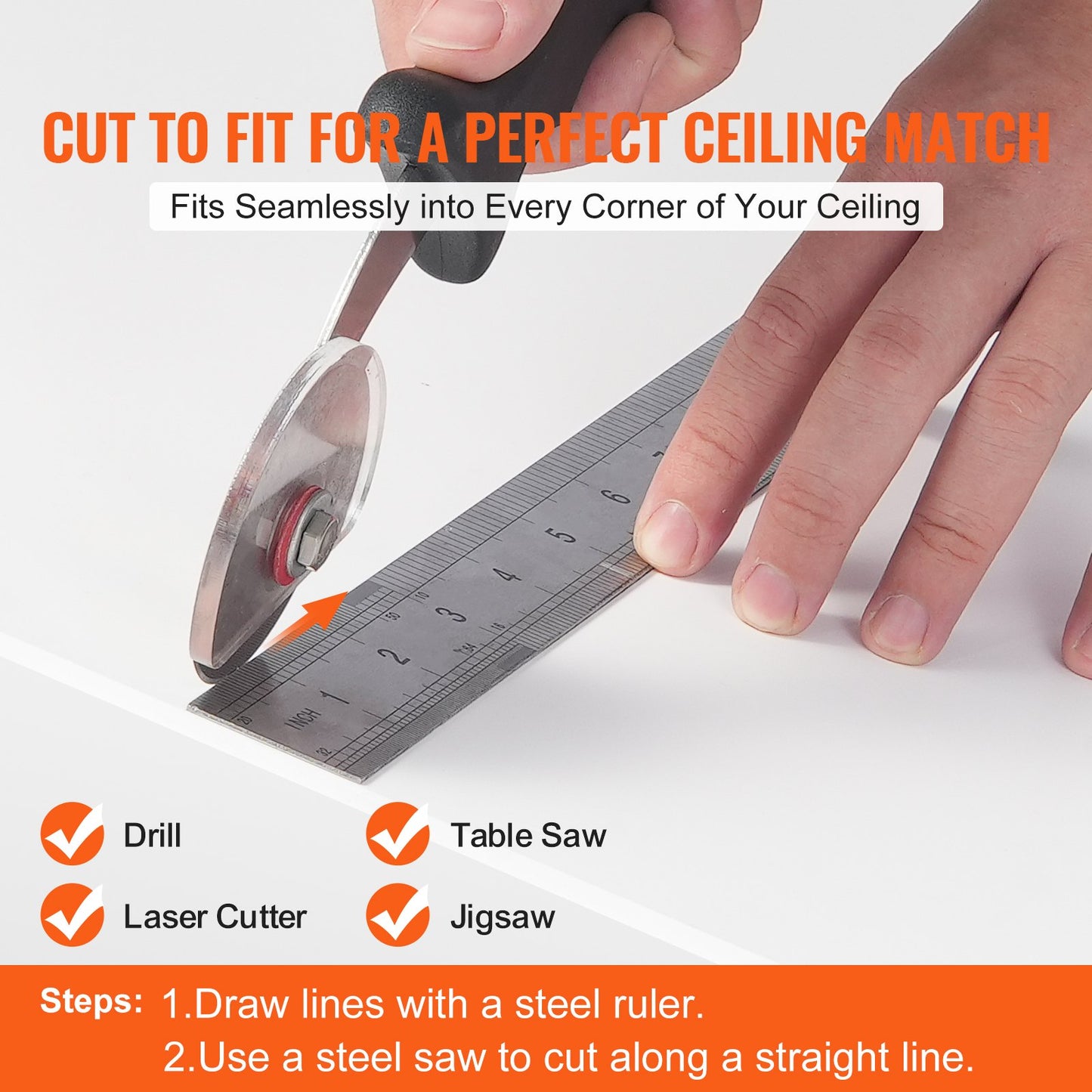 Deckenplatten 10er-Pack 24 x 24 Zoll PVC-Schaum Feuerbeständig Glatt Weiß