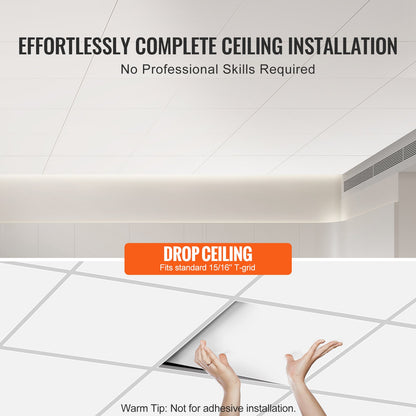 Takplattor 12-pack 24 x 24 i PVC-skum Brandklassad Slät Vit