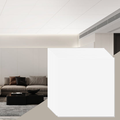 Takplattor 12-pack 24 x 24 i PVC-skum Brandklassad Slät Vit