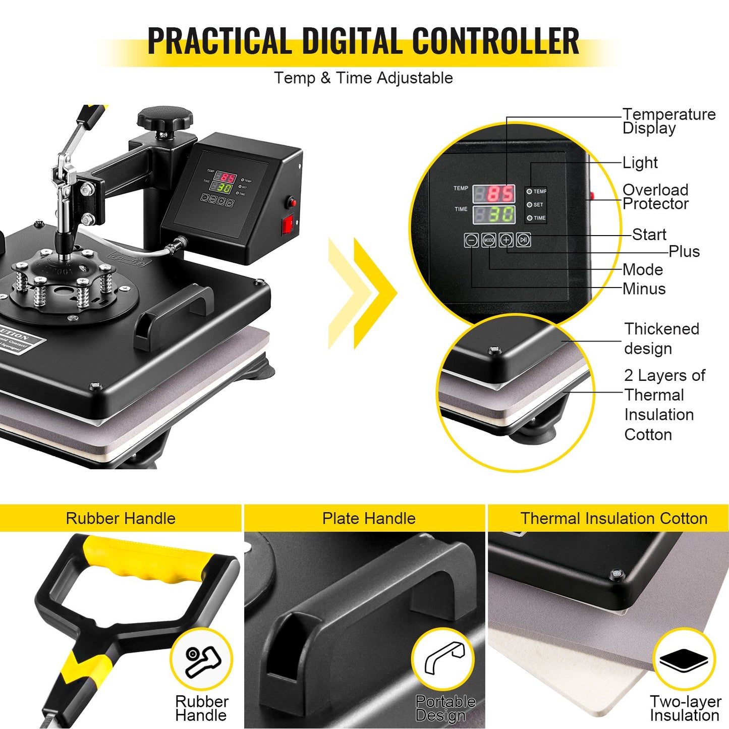 8 In 1 Heat Press Sublimation Machine & 53" Vinyl Cutter Cutting Plotter