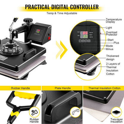 8 In 1 Heat Press Sublimation Machine & 28" Vinyl Cutter Cutting Plotter