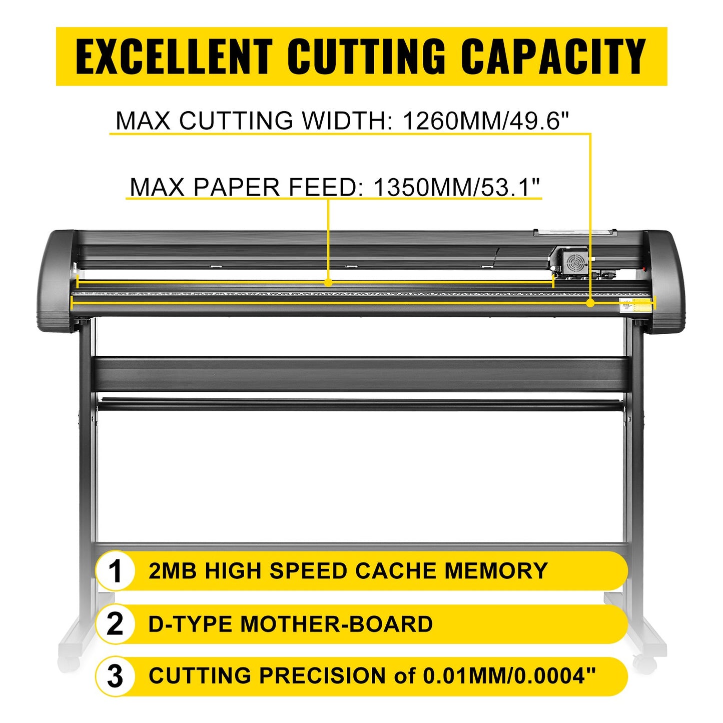 5 in1 Heat Press 15"x15" Vinyl Cutter Plotter 53" USB Port Sticker Print DIY