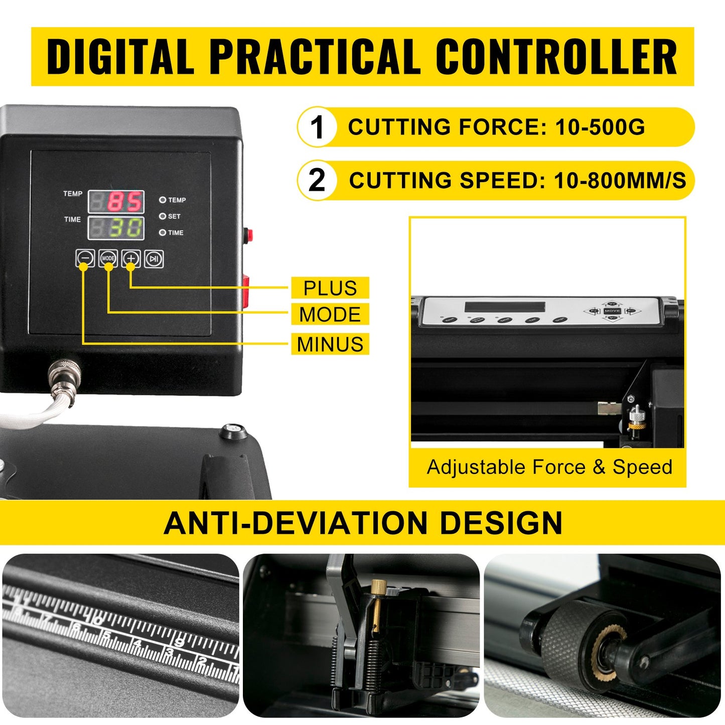 Digital Clamshell 15" X 15" (38 X 38cm) Heat Transfer Press + 28 Inch Vinyl Cutter Machine Kit Software