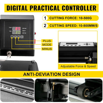 Digital Clamshell 15" X 15" (38 X 38cm) Heat Transfer Press + 28 Inch Vinyl Cutter Machine Kit Software