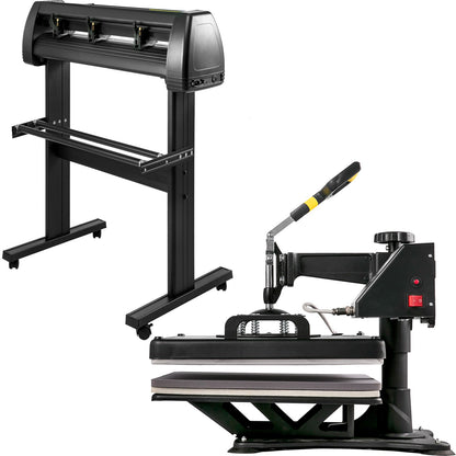 Machine de Presse Chaude 5 en 1 + Plotter de Découpe Traceur Coupe 720 mm, 38 x 38 cm Presse de Chaleur Pression de Coupe 10-500 g Kontr