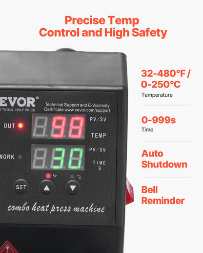 Heat Press, 12x10Inch T-Shirt Press Machine, T-shirt Press Heat Press 30x23cm Printing Machine Heat Transfer Sublimation Machine for T-shirts