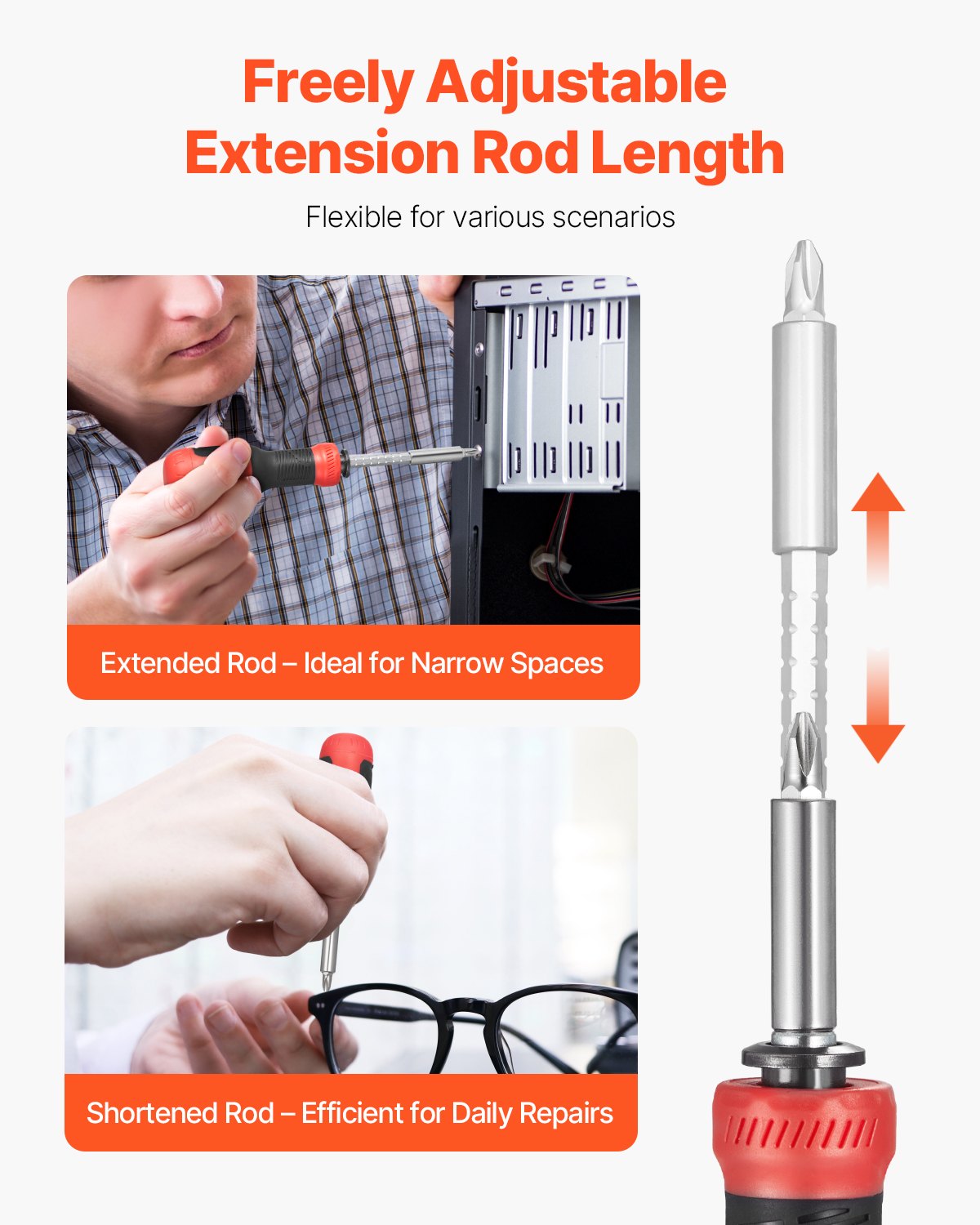 Screwdriver Set, 13 in 1 Magnetic Multi Bit Mini Nut Driver Set, Phillips, Flat Head, Torx, Square Bits for Men, Manual Precision Repair Tool Kit for Sockets, Furniture, Home Appliances, Cars