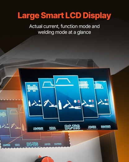 TIG Welder, 200A 6-In-1 Aluminum Welding Machine (LED Display) - AC TIG/DC TIG/AC Pulse TIG/DC Pulse TIG/Spot TIG/MMA(Stick), 110&220V Dual Voltage Electric Welder with Synergic Control IGBT