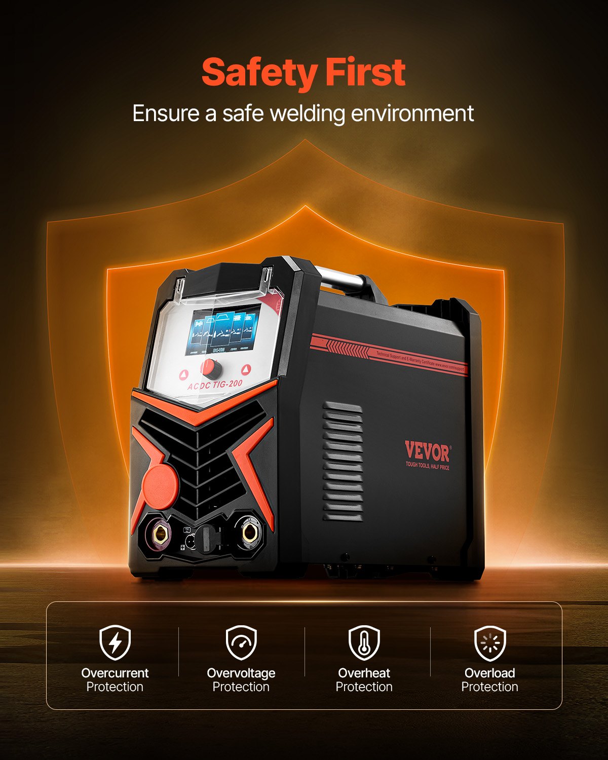 TIG Welder, 200A 6-In-1 Aluminum Welding Machine (LED Display) - AC TIG/DC TIG/AC Pulse TIG/DC Pulse TIG/Spot TIG/MMA(Stick), 110&220V Dual Voltage Electric Welder with Synergic Control IGBT