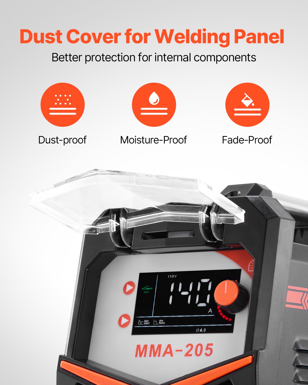 MMA Welder, 205A 2-in-1 MMA Lift TIG Stick Welding Machine, 110/220V Dual Voltage IGBT Inverter Welder Machine with Digital Display, Hot Start Arc Force Anti-Stick (Lift Torch Not Included)