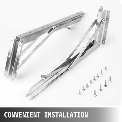 Concession Shelf 70.8L x 11.4W Inch with Stainless Steel Frame and Surface Board for Food Trailer Serving Window