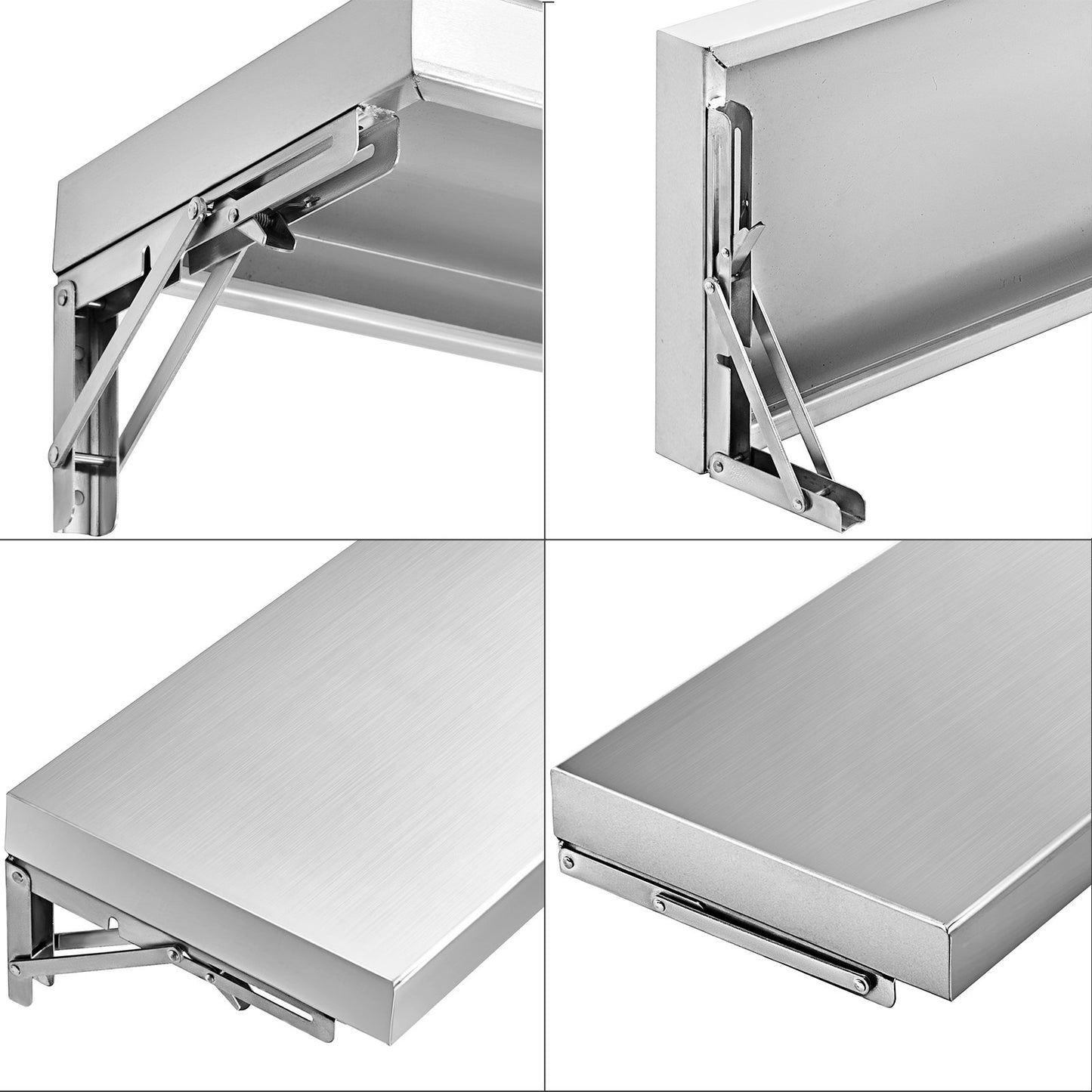 Concession Shelf 70.8L x 11.4W Inch with Stainless Steel Frame and Surface Board for Food Trailer Serving Window