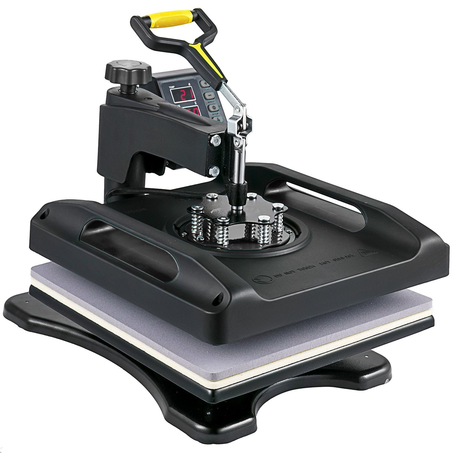 Heat Press Machine 15 x 15 Inch 8 In 1 Heat Press 1000W Sublimeringsmaskin 360° Rotation Swing Away Heat Press 8 In 1 Skjorta Tryckmaskin Dual-Tube Uppvärmning för DIY T-shirts Kepsmuggar (svart)