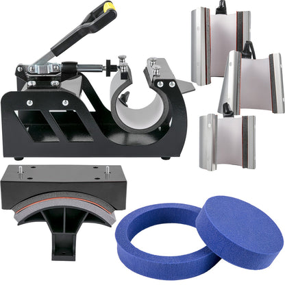 Heat Press Machine 15 x 15 Inch 8 In 1 Heat Press 1000W Sublimeringsmaskin 360° Rotation Swing Away Heat Press 8 In 1 Skjorta Tryckmaskin Dual-Tube Uppvärmning för DIY T-shirts Kepsmuggar (svart)