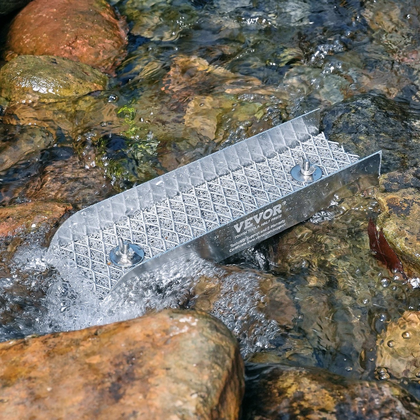 Mini Sluice Box Gold Panning Kit, 12inch Aluminum Alloy Gold Mining Equipment, 16 PCS Gold Prospecting Kit with Gold Pan, Separating Magnet, Classifier Screen, Drawstring Backpack and More