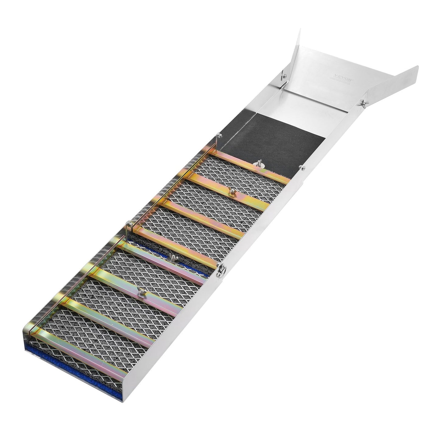 Gold Panning Kit med Sluice Box, 50" Aluminium Gold Mining Utrustning, 23 STS Gold Prospecting Kit med Gold Pan, Classifier Screen, Separations Magnet, Dragsko Ryggsäck och tillbehör