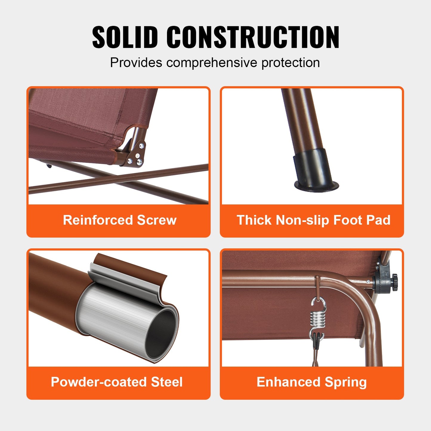 3-Personen-Terrassenschaukelstuhl, Terrassenschaukel mit verstellbarem Baldachin, Verandaschaukel mit Armlehne, Teslin-Stoff und Rahmen aus legiertem Stahl, für Balkon, Hinterhof, Terrasse, Garten, Poolrand, Braun