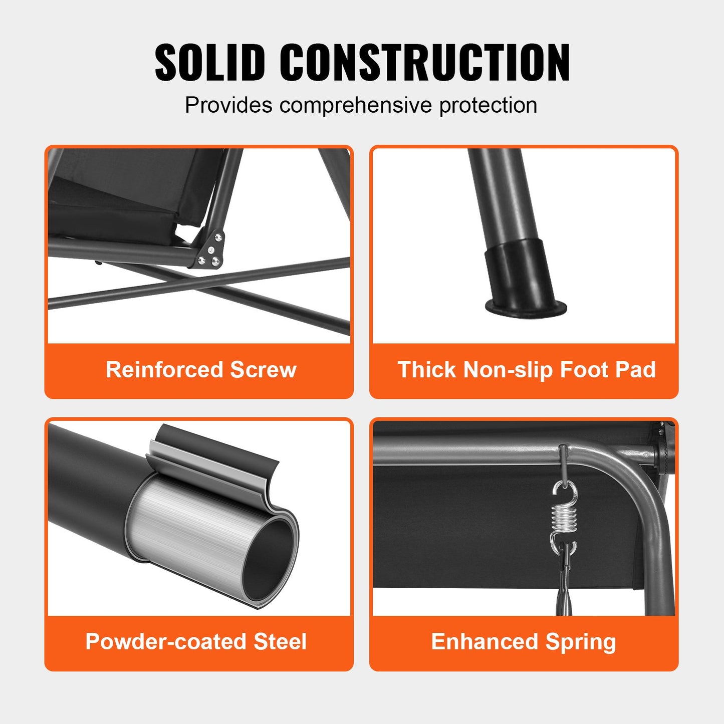 2-sits uteplatsgungstol Uteplatsgunga med justerbar kapell Svart