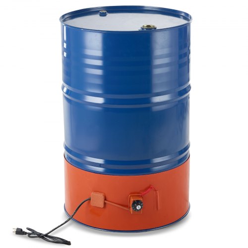 Metal Drum Heater, 1200 Watt 10 inch Width, Pail Heating Band for 55 Gallon Barrel, 86-302℉ Adjustable Thermostat, High Efficiency Silicone Grease Keg Heater, FCC Listed Orange