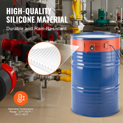 55 Gallon Metal Drum Heater 1200 Watt 5 Inch Width 86-302℉ Adjustable