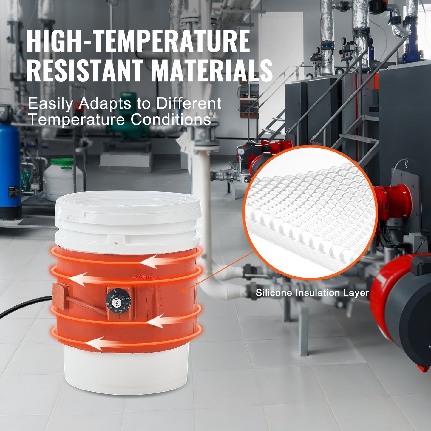 5 Gallon Metal Drum Heater 800 Watt 7.75 Inch Width86-302℉ Adjustable