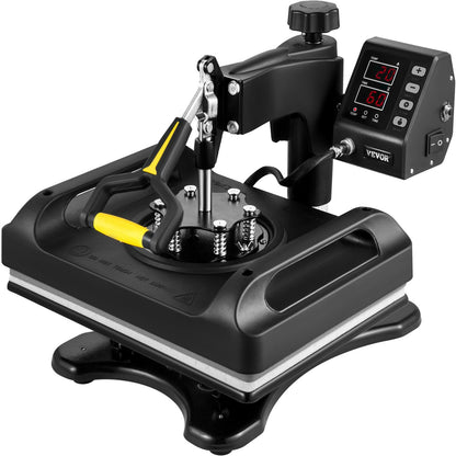 Heat Press Machine 12 x 15 Inch 5 In 1 Skjorte Printing Machine 360° Rotation Swing Away Heat Press 5 In 1 Heat Press 1000W Sublimeringsmaskin Dual-Tube Uppvärmning för DIY T-muggar och skjortor Keps