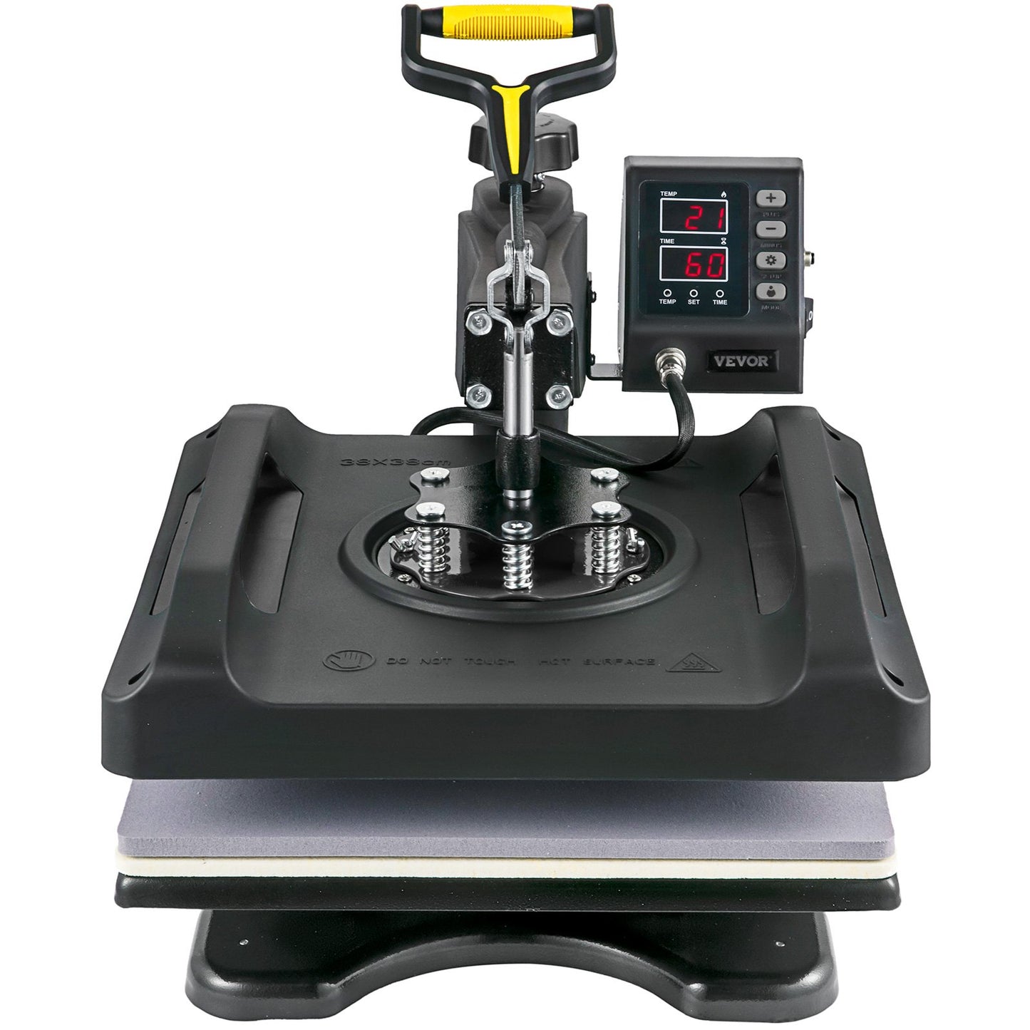 Heat Press Machine 15 x 15 Inch 360° Rotation Swing Away Black Heat Press 5 In 1 Shirt Print Machine 5 In 1 Heat Press 1000W Sublimation Machine Dual-Tube Heating for DIY Cap Plates Mugs