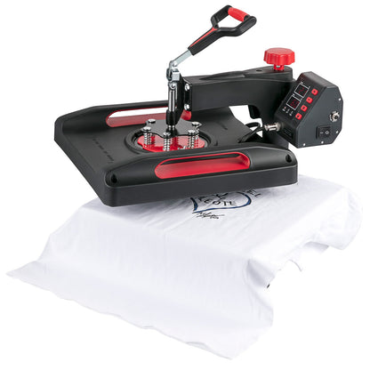 Heat Press Machine 15 x 15 Inch 360° Rotation Swing Away Red Heat Press 5 In 1 Shirt Printing Machine 5 In 1 Heat Press 1000W Sublimeringsmaskin Dual-Tube Uppvärmning för DIY tallrikar Cap Muggar