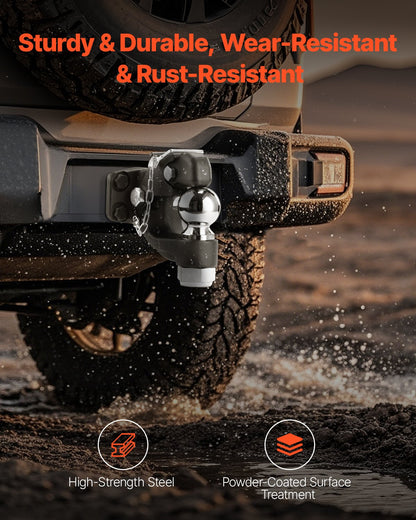 Pintle Hitch 2-5/16" Mount Hitch Ball för 2,5"-3" Lunette Ring 20000 lbs