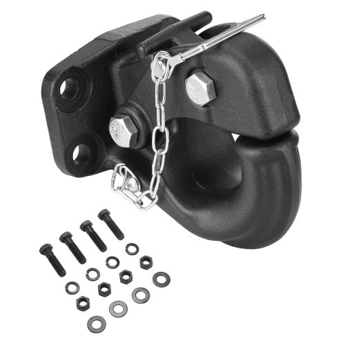 Pintle Hook, 30000 lbs Towing Capacity, Trailer Hitches Receiver Hook Fits for 2.5 to 3-inch Lunette Ring with Mounting Kit, Wear-resistant, Black Powder Coat, Suitable for Various Vehicles