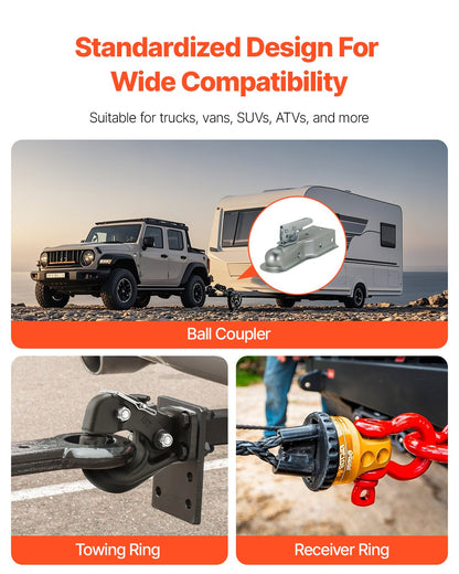 Pintle Hook, 30000 lbs Towing Capacity, Trailer Hitches Receiver Hook Fits for 2.5 to 3-inch Lunette Ring with Mounting Kit, Wear-resistant, Black Powder Coat, Suitable for Various Vehicles