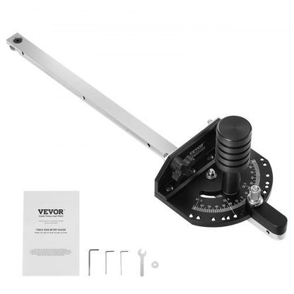 Accurate Miter Gauge, Fits Slots 3/4'' x 3/8'', Crafted from Aluminum Alloy, Features 15 Adjustable Angle Stops, Spring-Loaded Plunger & Detachable Disc, Ideal for Woodwork & Table Saws