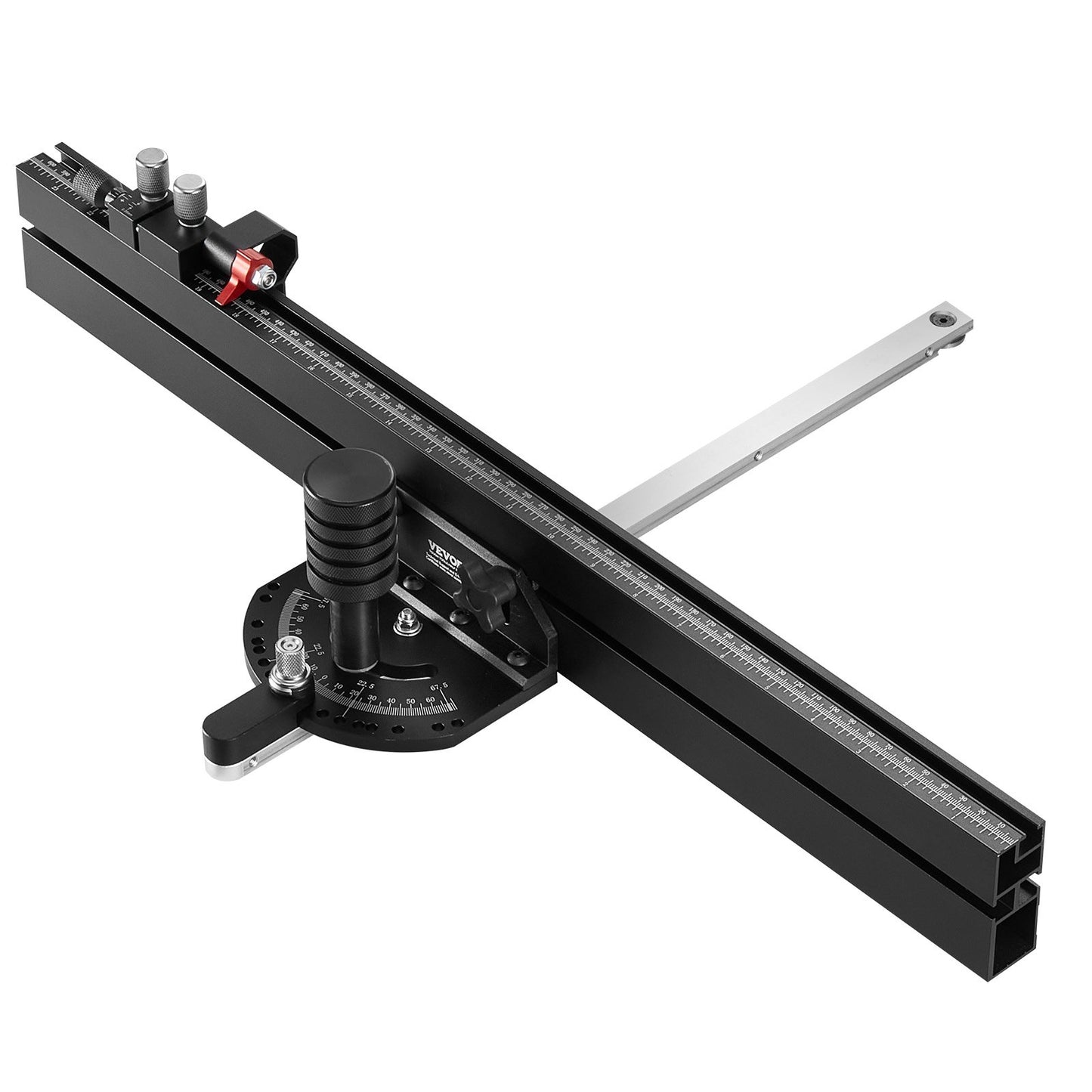 Precisionsgeringsmätare, standardspår 19 x 9,5 mm, aluminiumlegeringsbordsgeringsmätare med 61 cm galler 15 vinkelstopp Justerbar fjäderbelastad kolv och löstagbar skiva, för träbearbetning