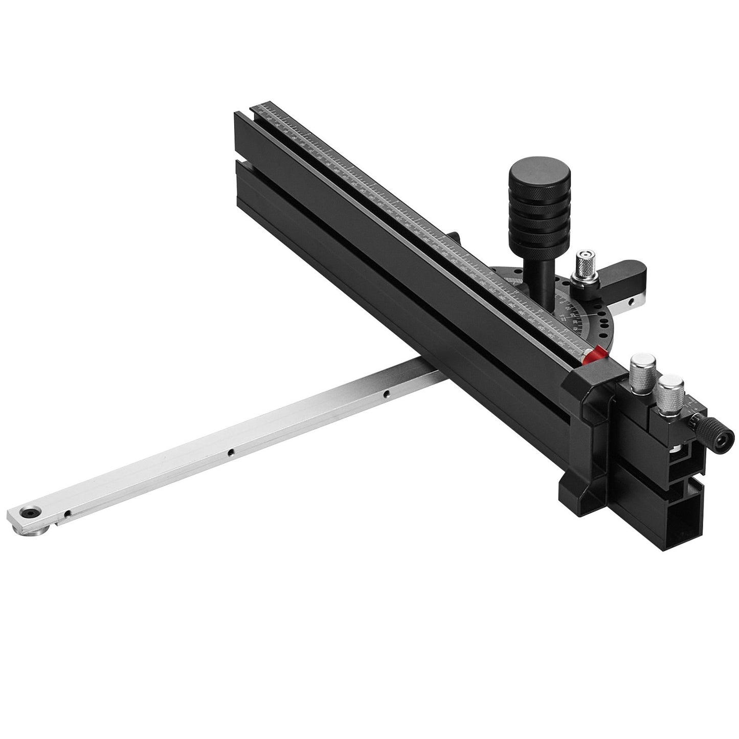 Precisionsgeringsmätare, standardspår 19 x 9,5 mm, aluminiumlegeringsbordsgeringsmätare med 45,7 cm galler 15 vinkelstopp Justerbar fjäderbelastad kolv och löstagbar skiva, för träbearbetning