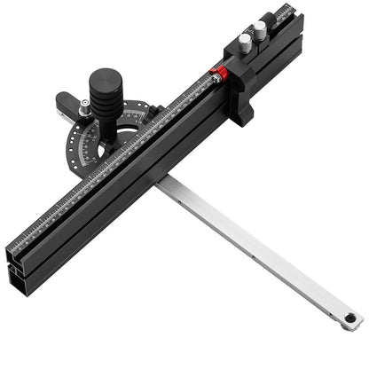 Precisionsgeringsmätare, standardspår 19 x 9,5 mm, aluminiumlegeringsbordsgeringsmätare med 45,7 cm galler 15 vinkelstopp Justerbar fjäderbelastad kolv och löstagbar skiva, för träbearbetning