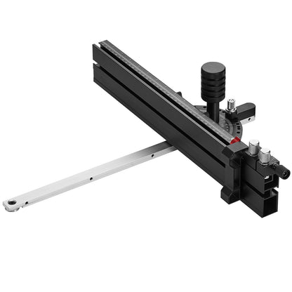 Precision Miter Gauge, Standard Slot 3/4'' x 3/8'', Aluminum Alloy Table Saw Miter Gauge with 18 in Grating 15 Angle Stops Adjustable Spring Loaded Plunger and Removable Disc, for Woodworking