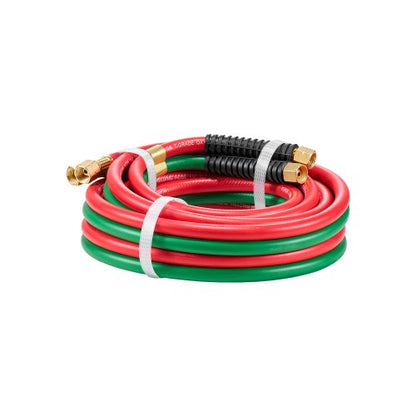Oxygen Acetylene Hose, 1/4-Inch x 15FT Oxy Acetylene Hose with 9/16"-18 B Fitting, 300PSI T Grade Welding Cutting Torch Twin Hose, Compatible with Oxygen, Acetylene, Propane and Other Fuel Gases