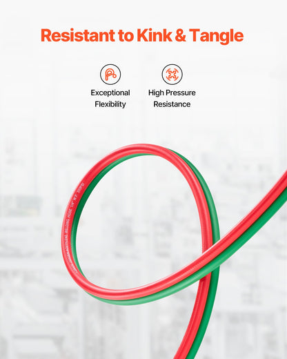 Oxygen Acetylene Hose, 1/4-Inch x 25FT Oxy Acetylene Hose with 9/16"-18 B Fitting, 300PSI T Grade Welding Cutting Torch Twin Hose, Compatible with Oxygen, Acetylene, Propane and Other Fuel Gases