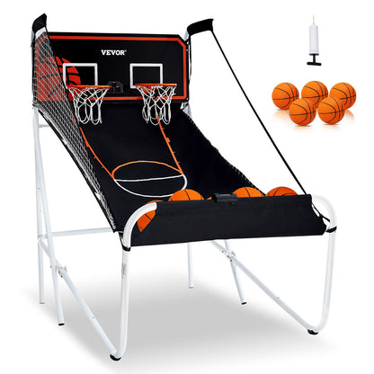 Hopfällbar inomhus Double Shot Basket Arcade Game 2 Player 5 Balls