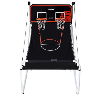 Hopfällbar inomhus Double Shot Basket Arcade Game 2 Player 5 Balls