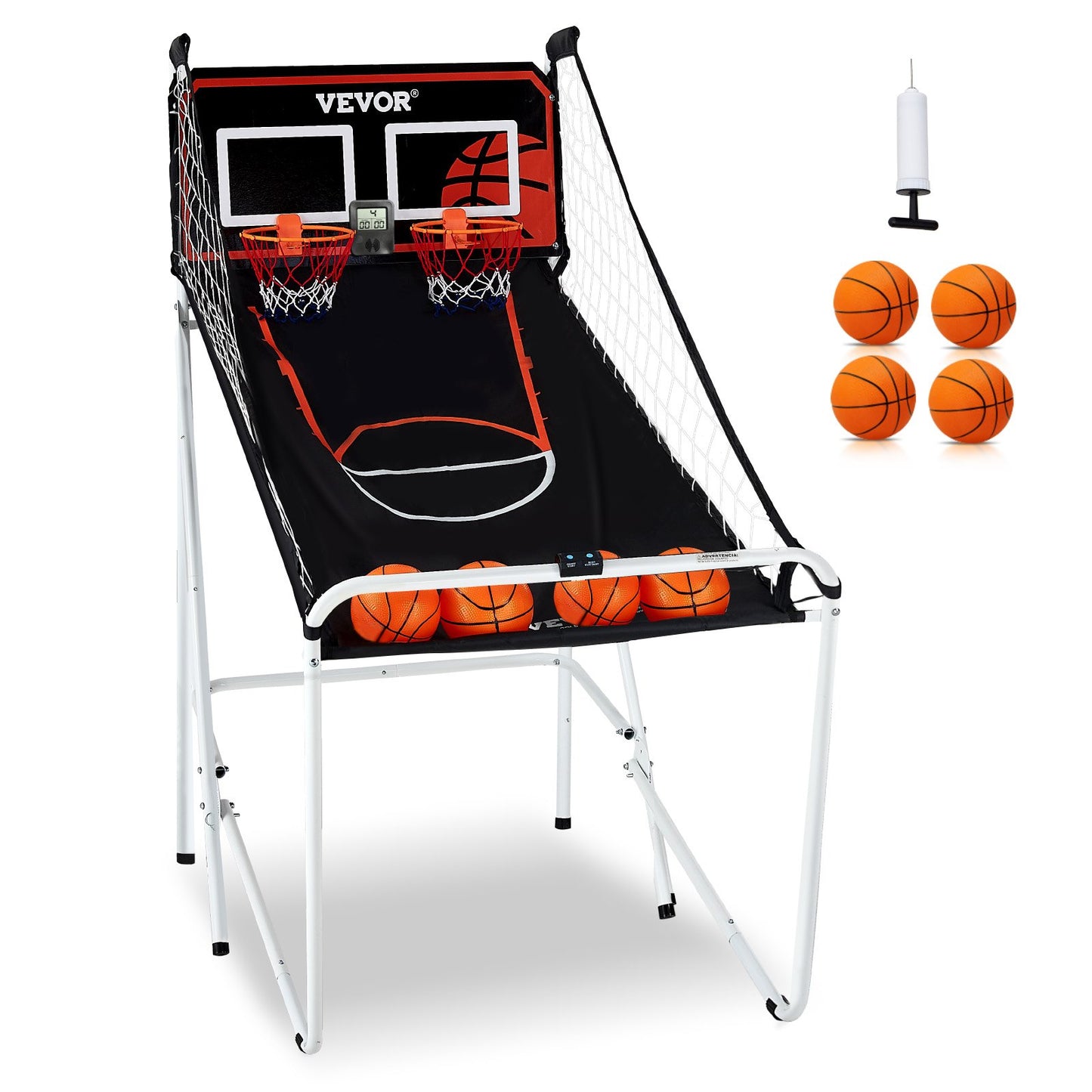 Hopfällbar inomhus Double Shot Basket Arcade Game 2 Player 4 Balls