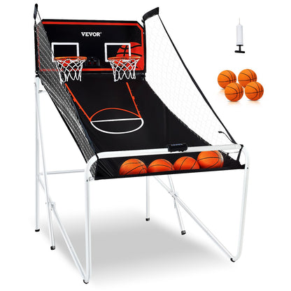 Hopfällbar inomhus Double Shot Basket Arcade Game 2 Player 4 Balls