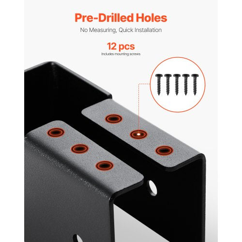 12 Stück Balkenhalterungen für 49 x 92 mm Balken, verdeckte Balkenhalterung