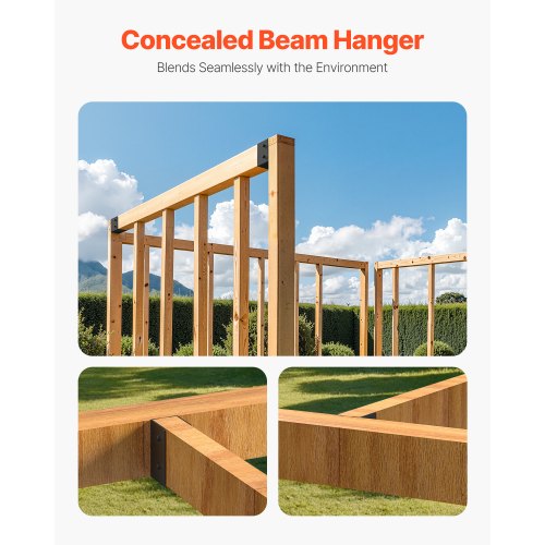 12 Stück Balkenhalterungen für 49 x 92 mm Balken, verdeckte Balkenhalterung