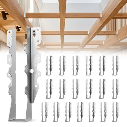 50 Pcs Joist Hanger, Inner Dimensions 1.57 x 1.50 x 7.83 inch / 40 x 38 x 199 mm, Rafter Hurricane Ties Joist Hangers with Rustproof Coating, Tie Brackets for Floor Deck and Ceiling Trusses