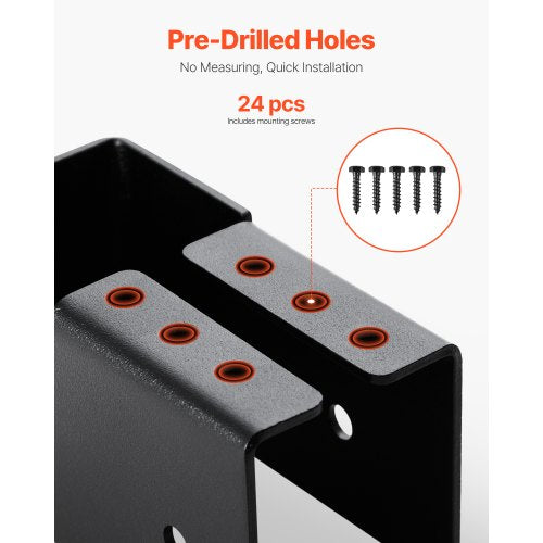 24 Stück Balkenhalterungen für 49 x 92 mm Balken, verdeckte Balkenhalterung