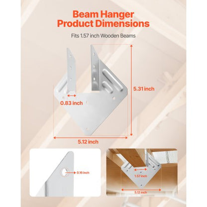 Hurricane-stag för takstolar, innermått 5,31x1,57x2,48 tum/135x40x63 mm, 25 st