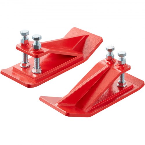 Tractor Bucket Protector, 2PCS Heavy Duty Steel Bucket Edge Protectors, Edge Tamer Anti-Skid Device with Double Hexagon Lock Nuts and Bolts, for Snow, Leave Removal & Spreading Gravel (Red)