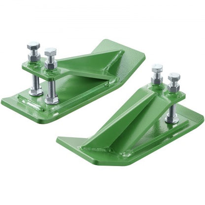 Tractor Bucket Protector, 2PCS Heavy Duty Steel Bucket Edge Protectors, Edge Tamer Anti-Skid Device with Double Hexagon Lock Nuts and Bolts, for Snow, Leave Removal & Spreading Gravel (Green)