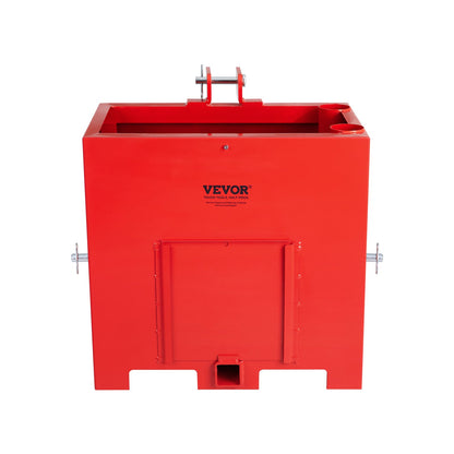 Ballastbox 3-Punkt Kategorie 1 Traktor, 800lbs Kapazität Anhängekupplung Ballastbox, für 2'' Anhängekupplung, Traktor Ballastbox mit 5 cu.ft Volumen, Hochleistungsstahl, Rot